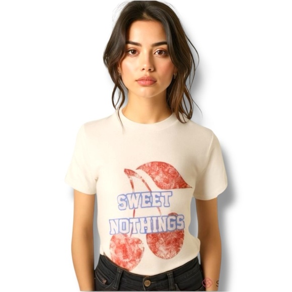 AJ SouthernCharm Vintage-Inspired “Sweet Nothings” Graphic Tee - Picture 1 of 3